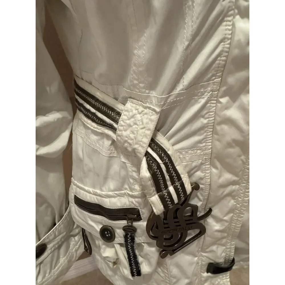 Sportalm Women’s Jacket Beige Green Model Genuine Fur Size 38